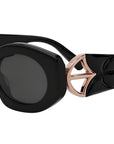 Calla Black Oval Sunglasses