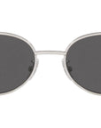 Metal Triomphe Silver Oval Sunglasses