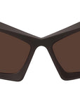 Giv Cut Brown Geometric Sunglasses