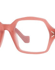 Thin Red Geometric Eyeglasses