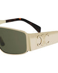 Metal Triomphe Gold Rectangular Sunglasses