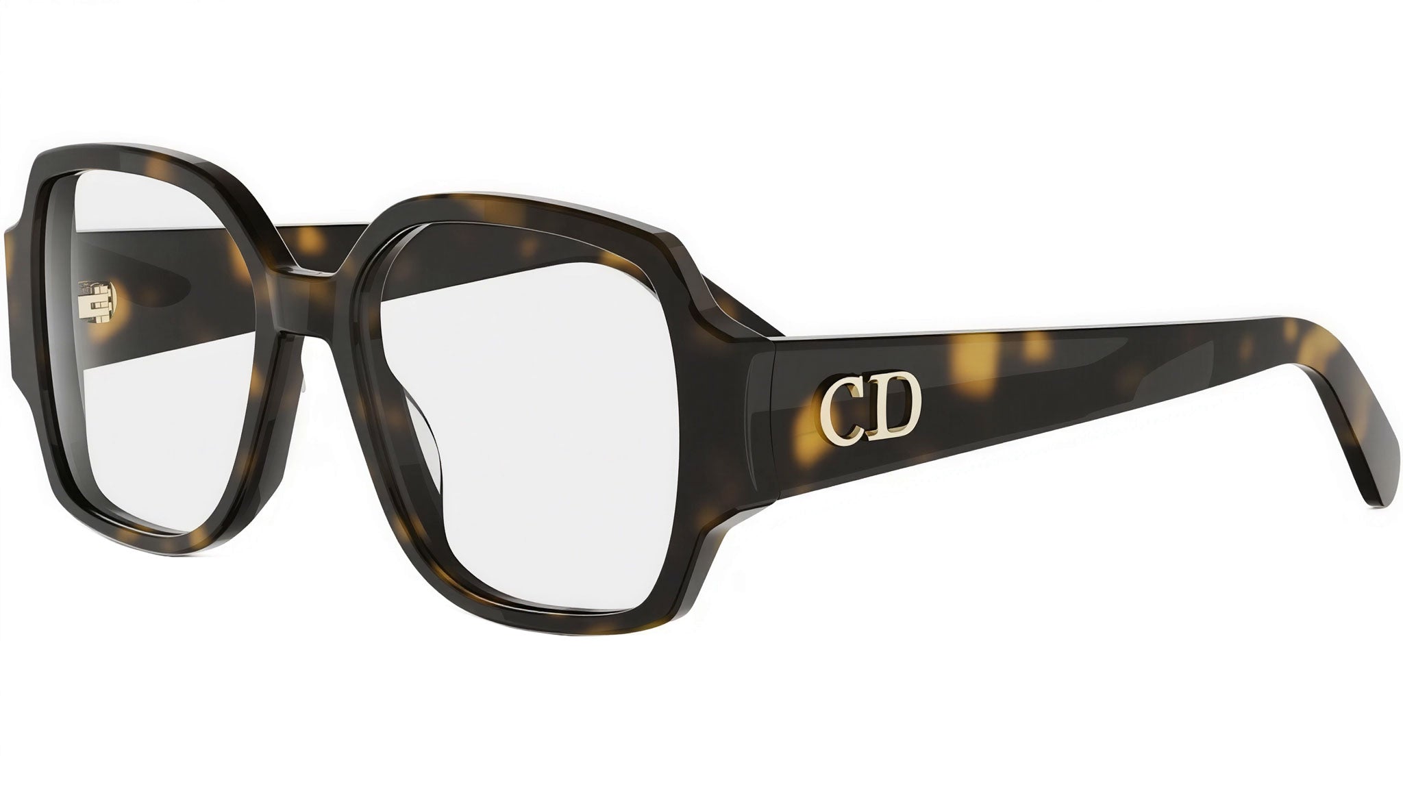 DiorGlowO S3I Dark Havana Geometric Eyeglasses