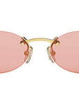 Fendi First Crystal Gold Oval Sunglasses