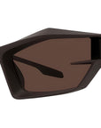 Giv Cut Brown Geometric Sunglasses