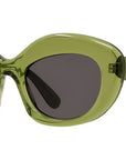 Curvy Green Cat Eye Sunglasses