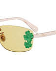 Dior Clover S1U Rose Gold Rectangular Sunglasses