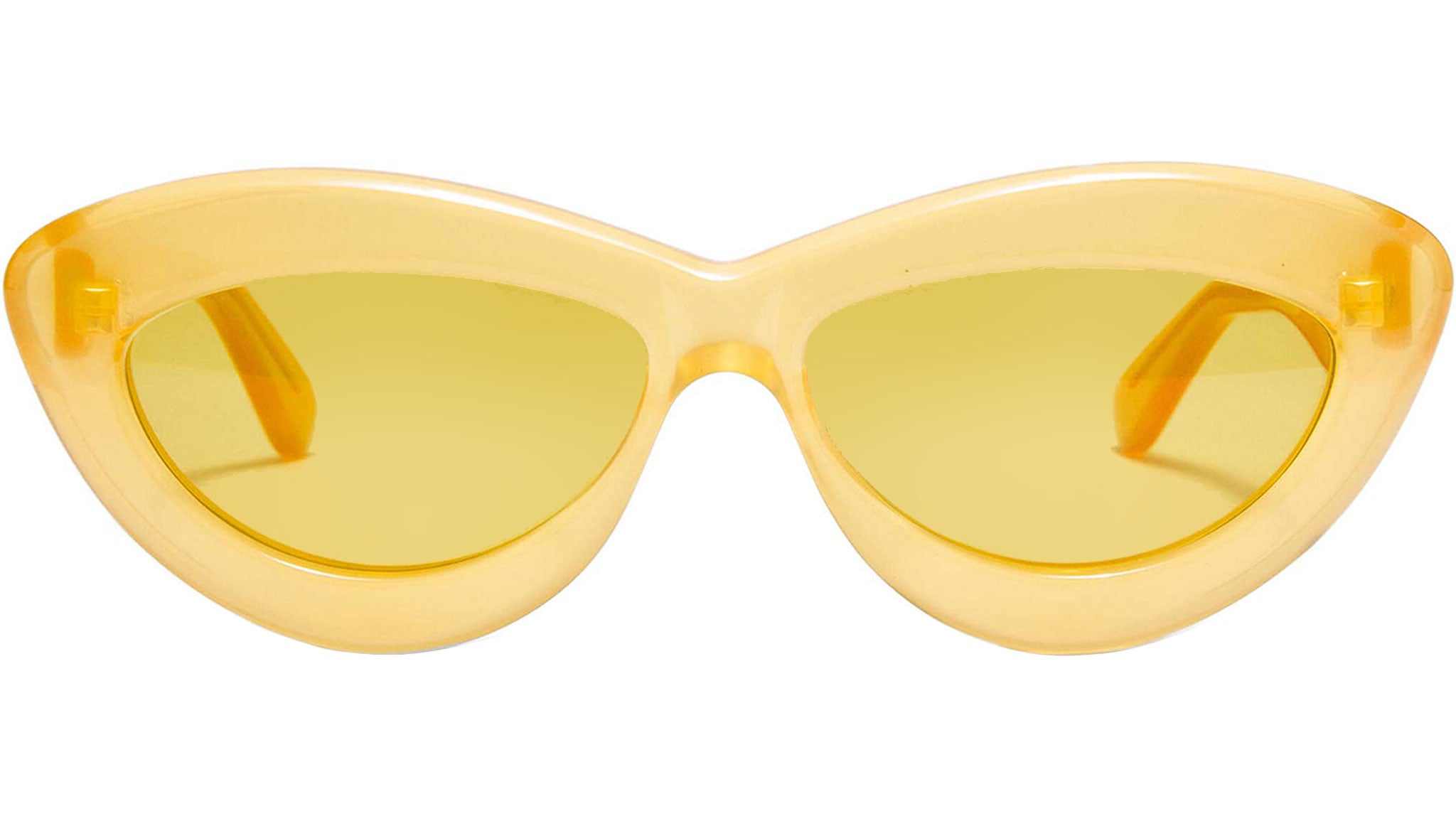Curvy Yellow Cat Eye Sunglasses