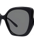 Slim Black Geometric Sunglasses