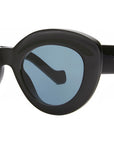 Slim Black Geometric Sunglasses