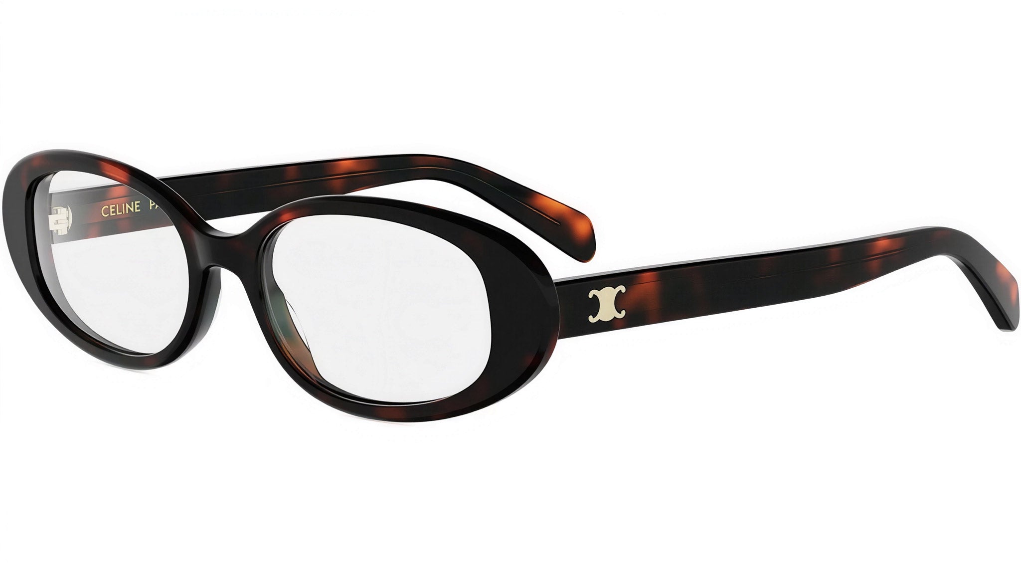 Triomphe Mini Havana Oval Sunglasses