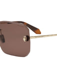 Serpenti Light Gold Geometric Sunglasses