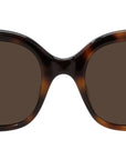 Slim Havana Geometric Sunglasses