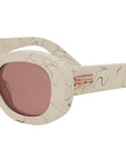 B.zero1 White Oval Sunglasses