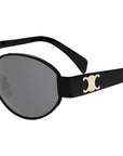 Metal Triomphe Black Oval Sunglasses