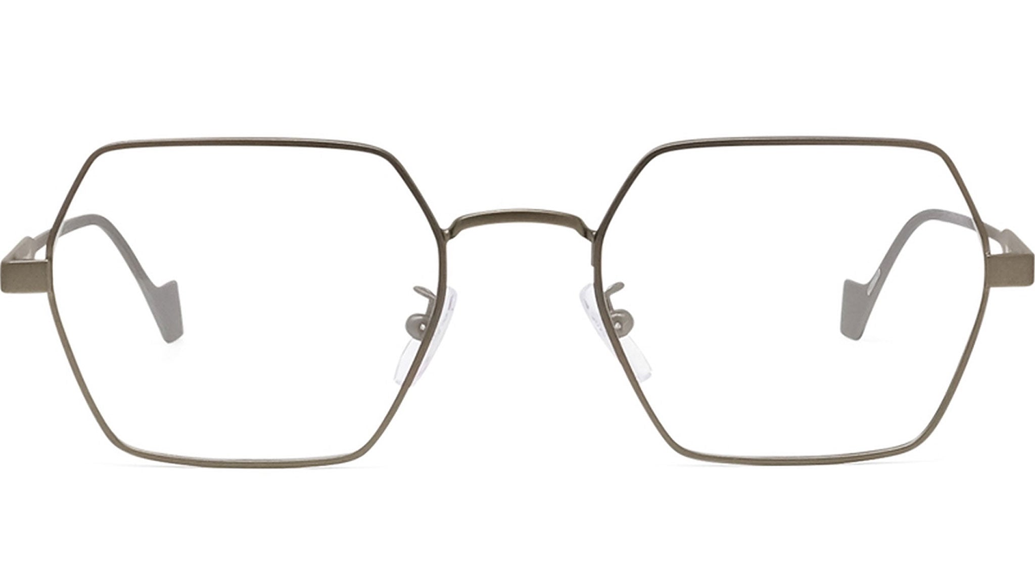 Metal Matte Khaki Geometric Sunglasses