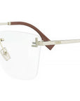 Fendi Crystal Gold Geometric Eyeglasses