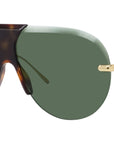Slim Havana Mask Sunglasses
