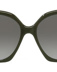 Slim Green Geometric Sunglasses
