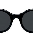 Slim Black Round Sunglasses