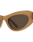Slim Brown Oval Sunglasses