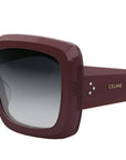 CELINE 3 Dots Milky Bordeaux Square Sunglasses