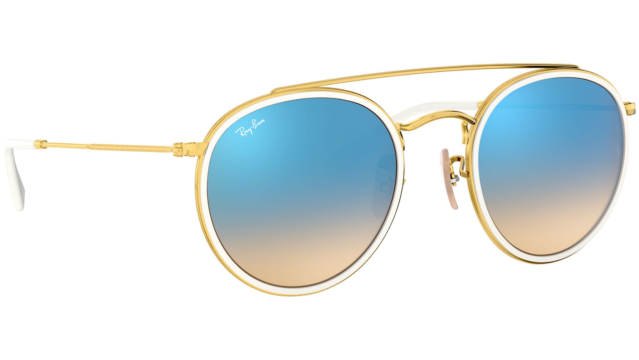 Round Double Bridge RB3647N blue gradient flash