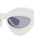 Inflated White Cat Eye Sunglasses