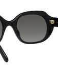 Slim Black Geometric Sunglasses