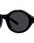 Slim Black Round Sunglasses