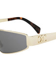 Metal Triomphe Gold Geometric Sunglasses