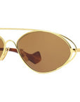 Metal Gold Oval Sunglasses