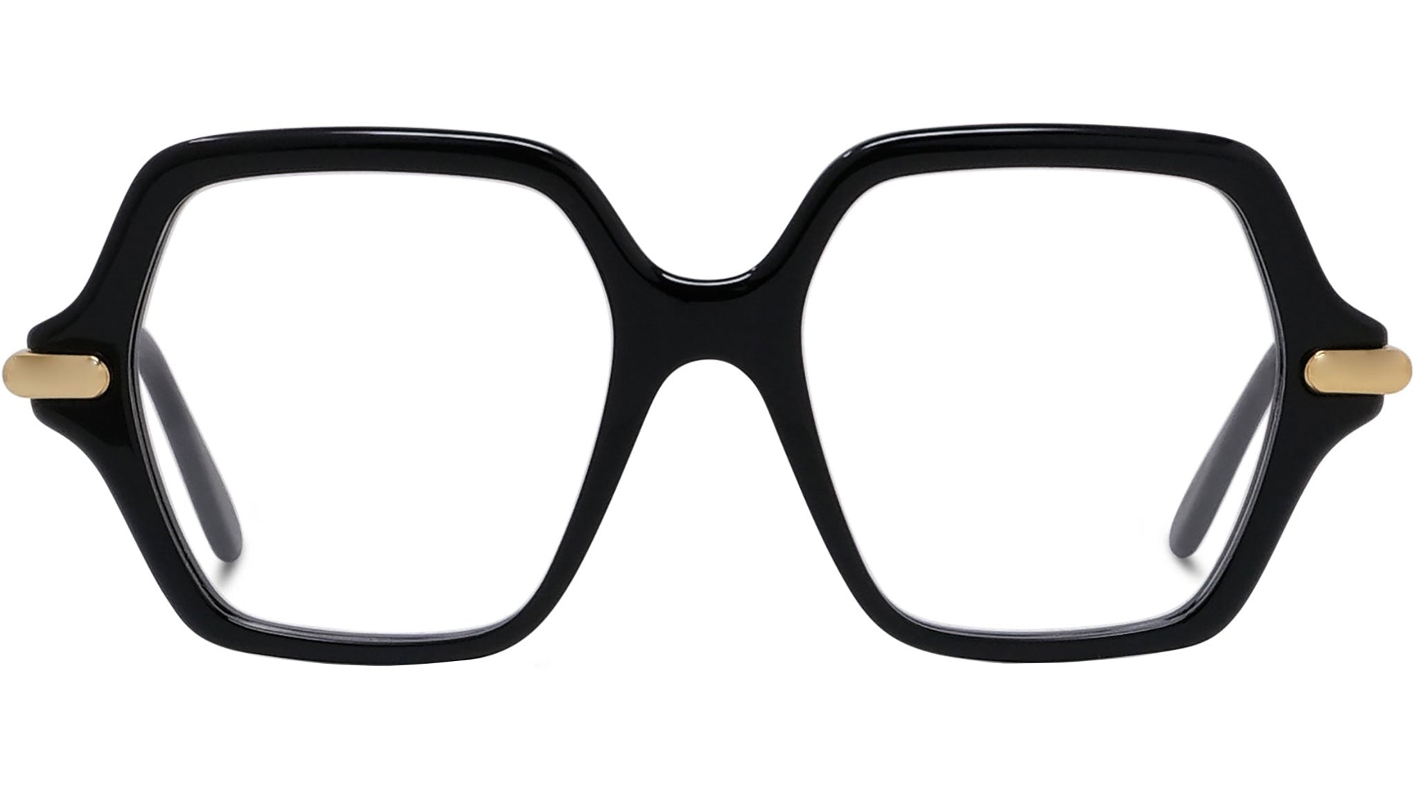 Slim Black Geometric Sunglasses