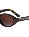 DiorPacific R1I Dark Havana Oval Sunglasses