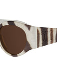 Triomphe Stamp Brown Round Sunglasses