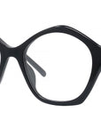 Curvy Black Geometric Eyeglasses