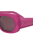 CELINE 3 Dots Opaline Fuchsia Rectangular Sunglasses