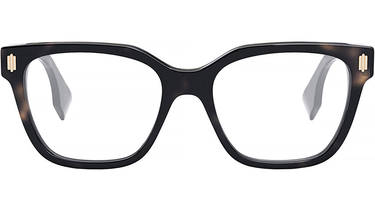 Fendi Bold Havana Square Eyeglasses