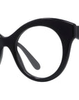 Curvy Black Round Eyeglasses