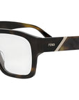 Fendi Diagonal Havana Pilot Eyeglasses