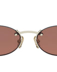 Fendi First Light Gold Oval Sunglasses