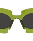 Curvy Green Geometric Sunglasses