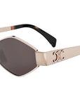Metal Triomphe Gold Geometric Sunglasses